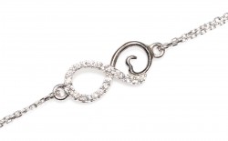 Sterling Silver Eternal Love Bracelet with White CZ, White Gold Vermeil 