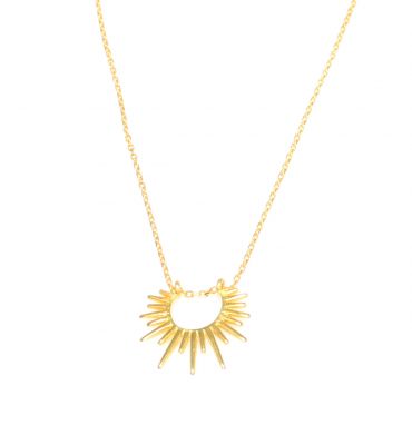 Sterling Silver Hittite Sun Dainty Necklace - 2