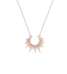 Sterling Silver Hittite Sun Dainty Necklace - 8