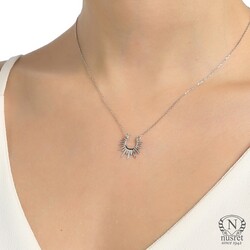 Sterling Silver Hittite Sun Dainty Necklace - 4