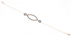 Sterling Silver Hollow Eye Bracelet, Rose Gold Vermeil - 3