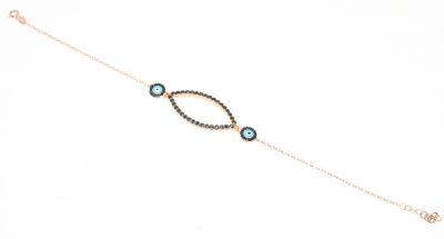 Sterling Silver Hollow Eye Bracelet, Rose Gold Vermeil - 3