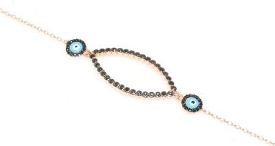 Sterling Silver Hollow Eye Bracelet, Rose Gold Vermeil - 2