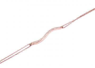 Sterling Silver S model Tennis Bracelet, Rose Gold Vermeil - 3