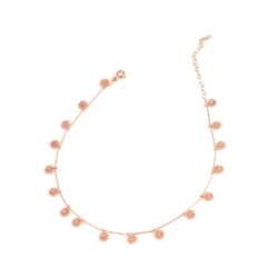 Sterling Silver Snowflakes Anklet, Rose Gold Vermeil - Nusrettaki (1)