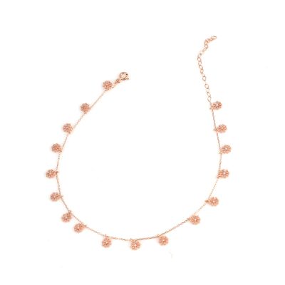 Sterling Silver Snowflakes Anklet, Rose Gold Vermeil - 2