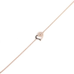 Sterling Silver Spiral Heart Bracelet with CZ - 6