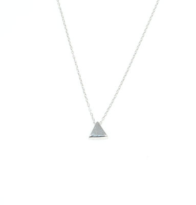 Sterling Silver Tiny Triangle Necklace - 9