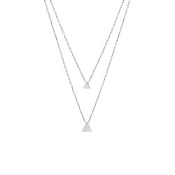 Sterling Silver Triangles Double Strand Necklaces, Gold Plated - 5