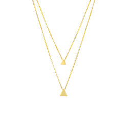 Sterling Silver Triangles Double Strand Necklaces, Gold Plated - 6