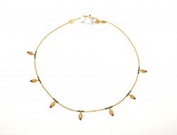 Strand Dew Necklace in 24K Gold with Jade & Ruby - 3