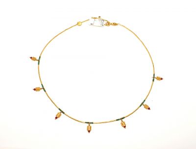 Strand Dew Necklace in 24K Gold with Jade & Ruby - 3